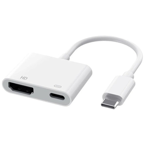 HC-93 2 in 1 USB-C to HD Adapter 4K 60Hz Video Converter with PD 100W Fast Charging Port - White - 1