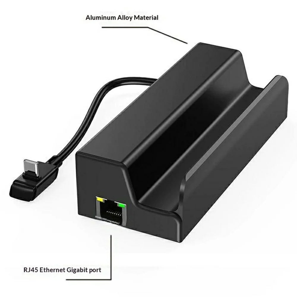 HC-86E 6 in 1 Docking Station for Steam Deck  /  Asus ROG Xbox Ally (2025)  /  Lenovo Legion Go Gigabit Ethernet 4K HD PD 60W Charging Hub - Black - 2