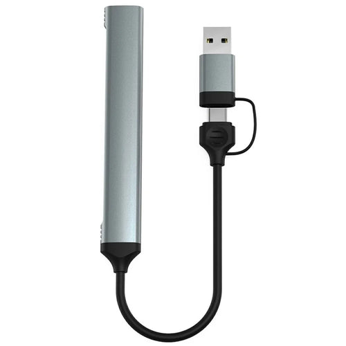 HC-77A 5 in 1 Aluminum Alloy Expansion Hub USB C / USB A to USB 3.0 / 2.0 SD TF Card Reader Docking Station - Grey - 1