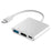 HC-04D USB-C Hub 5 in 1 Docking Station Type-C to 4K HD USB3.0 / 2.0 Splitter Adapter - White - 1