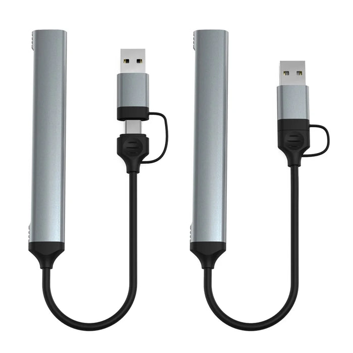 COTECI 16024 5-in-1 Dual Interface Docking Station USB-C Type-A Hub USB3.0 SD TF Card Reader - Grey - 5