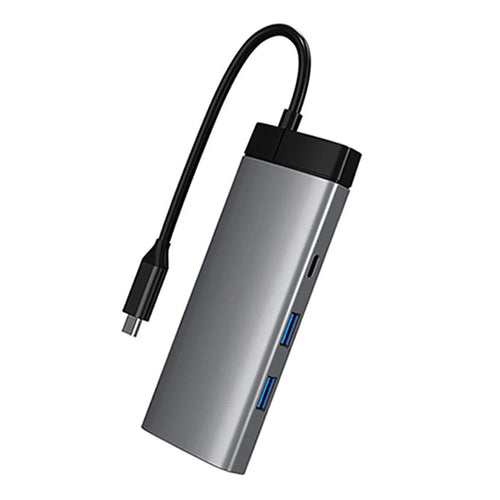 COTECI 16011 7-in-1 USB-C Hub Multiport Adapter Type-C to PD+USB3.0+USB2.0+HD+USB-C2.0+SD+TF Docking Station for Laptop - Grey - 1