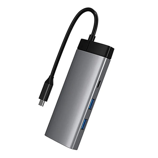 COTECI 16011 7-in-1 USB-C Hub Multiport Adapter Type-C to PD+USB3.0+USB2.0+HD+USB-C2.0+SD+TF Docking Station for Laptop - Grey - 1