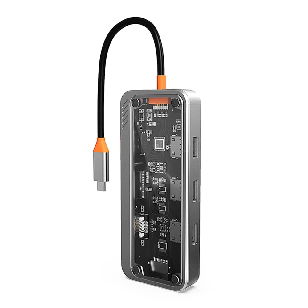 COTECI 16013 Punk 10-in-1 USB Hub Type-C Docking Station 4K HD VGA RJ45 100W PD for Laptop - 2