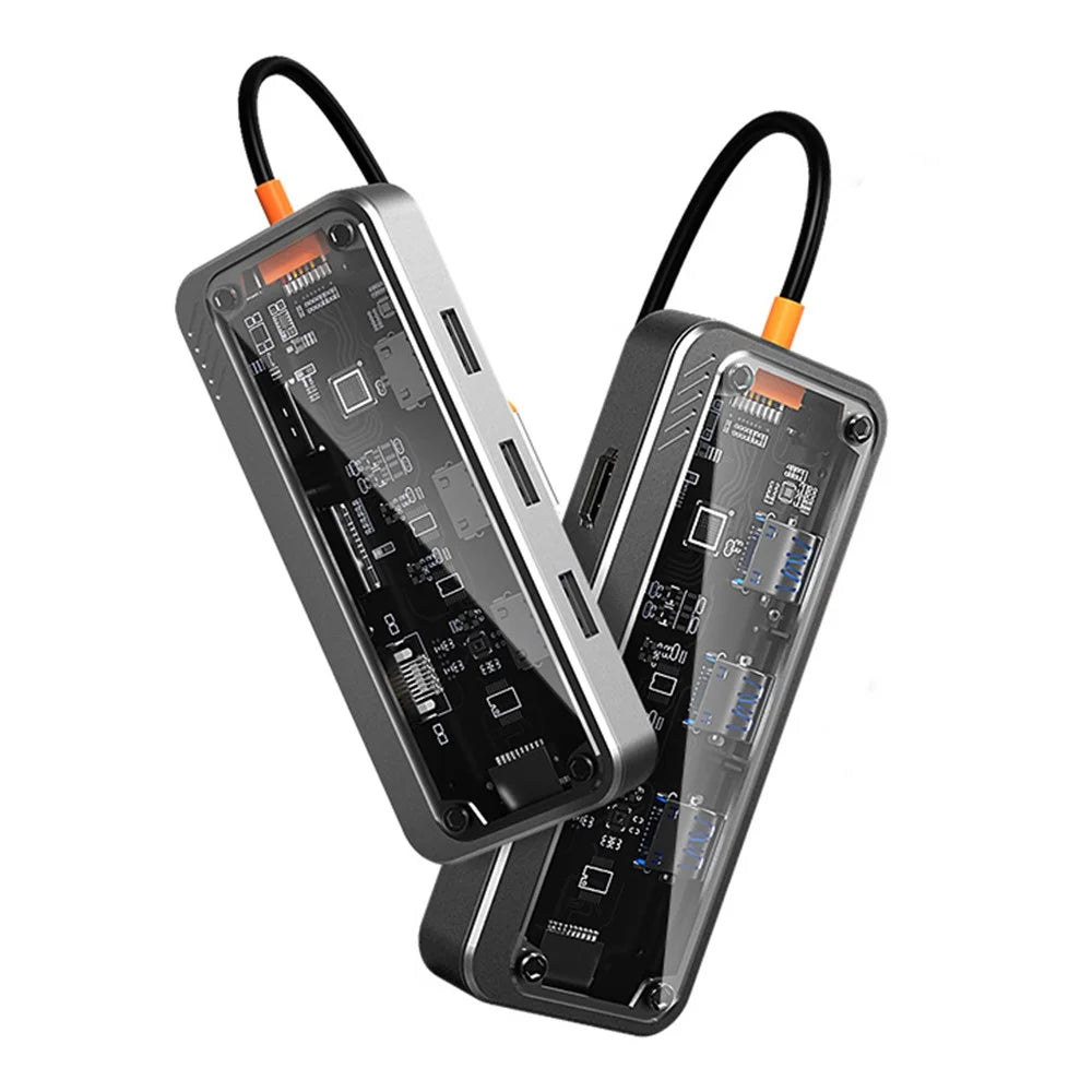 COTECI 16013 Punk 10-in-1 USB Hub Type-C Docking Station 4K HD VGA RJ45 100W PD for Laptop - 3