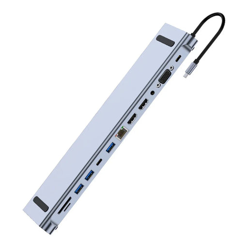 COTECI 16014 12-in-1 USB-C Hub Type-C 87W PD Fast Charging 4K HD Docking Station for Laptop - 1