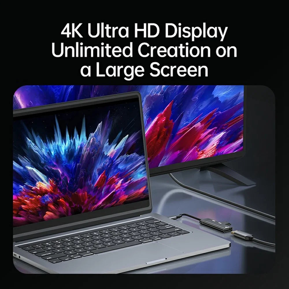3 in 1 USB-C Hub 4K 120Hz DisplayPort + USB-A 3.0 + USB-C PD 60W Charging Adapter for Phone Tablet - Tarnish - 3