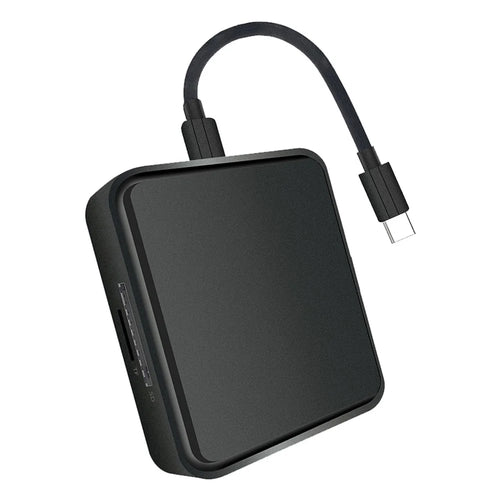 TYS-1030 Magnetic 6-in-1 USB Hub Card Reader 100W PD Fast Charging Wireless Charger Docking Station for Phone Tablet - Black - 1