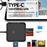 TYS-1029 iP (5-14)+USB+Type-C Interface Hub 9-in-1 USB-C Adapter Card Reader for TF  /  SD  /  CF  /  MS 60W PD Fast Charging Docking Station - Black - 7
