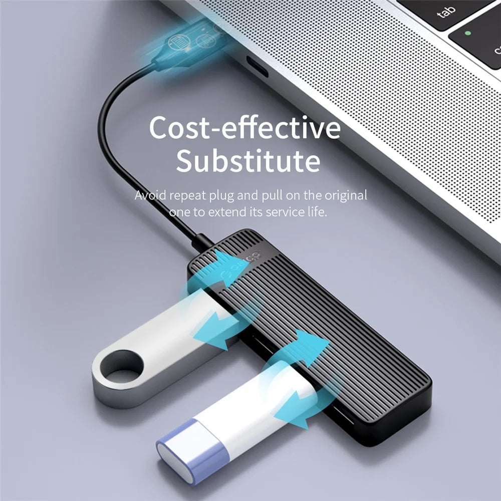 ORICO FL02 Multi-Port USB2.0 Hub Mini Portable Mini USB Adapter High-speed Sync Converter for Laptops - Black - 5