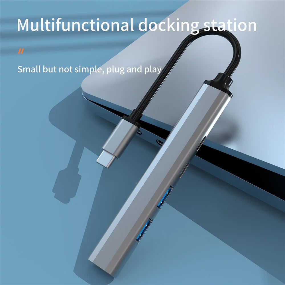 U5-C USB C Hub to 1xUSB 3.0+2xUSB 2.0+PD Charging Port+USB C Port Ultra Slim Data Hub for Notebook PC / Laptop / USB Flash Drives / Mobile HDD / Mouse - 2