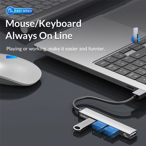 ORICO AH-A13 1*USB 3.0 + 3*USB 2.0 HUB 4 Port Aluminum Alloy USB Splitter for Macbook Pro PC Computer - 2