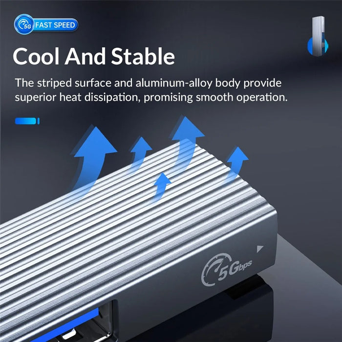 ORICO AH-A13 1*USB 3.0 + 3*USB 2.0 HUB 4 Port Aluminum Alloy USB Splitter for Macbook Pro PC Computer - 7
