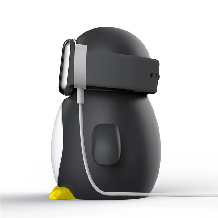 For Apple Watch Cute Penguin Silicone Charging Base Desktop Charging Stand Holder (without Charger) - Black - 2