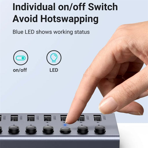 UGREEN CM481 USB 3.0 Splitter Docking Station 7-Port USB Hub Adapter with Extension Cable (CN Plug) - 2