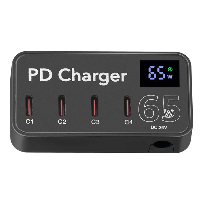 H988C Digital Display 4-Port USB C Charger PD Fast Charger Desktop Charging Station (CE Certified) - EU Plug - 3