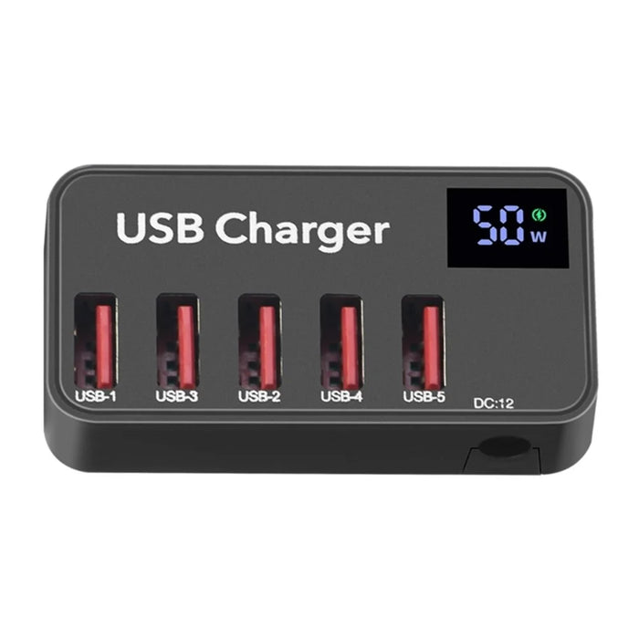 H988A 50W Smart Digital Display 5 Ports USB Charger Phone Tablet Charging Station (CE Certified) - AU Plug - 6