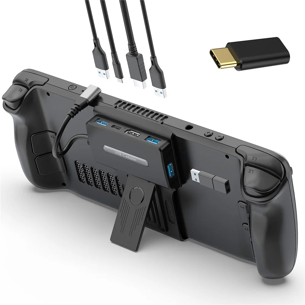 V266 Docking Station Stand for Steam Deck , 5-in-1 Dock Type-C Male to PD+USB3.0+USB2.0*2+HD2.0 - 1