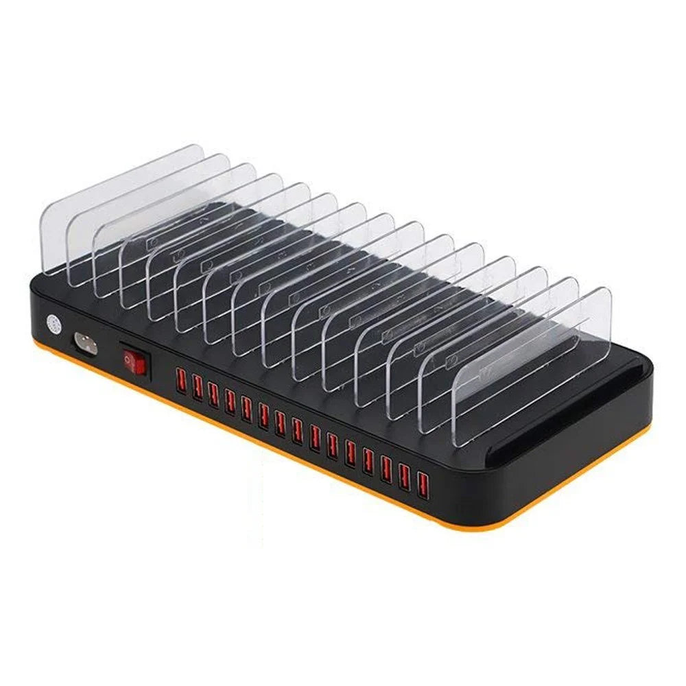8815 Mobile Phone Tablet Charger 15 Port USB Charging Station 5V 20A 100W High Power Charging Stand (with CE) - UK Plug - 1