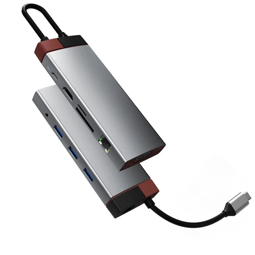 BS10A 10-in-1 USB-C Hub Type-C to PD+HD+USB3.0x3+SD+TFRJ45+VGA+3.5mm Audio Multiport Adapter - 1