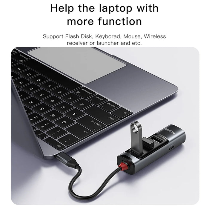 YESIDO HB22 5-in-1 Docking Station Multi Port Type-C Hub Adapter Support PD 100W, USB3.0, 2 USB2.0, HD - 6