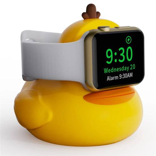 Stand Holder for Apple Watch Series Watch Charger CUTE DUCK Series Silicone Charging Dock (without Charger) - Yellow - 1