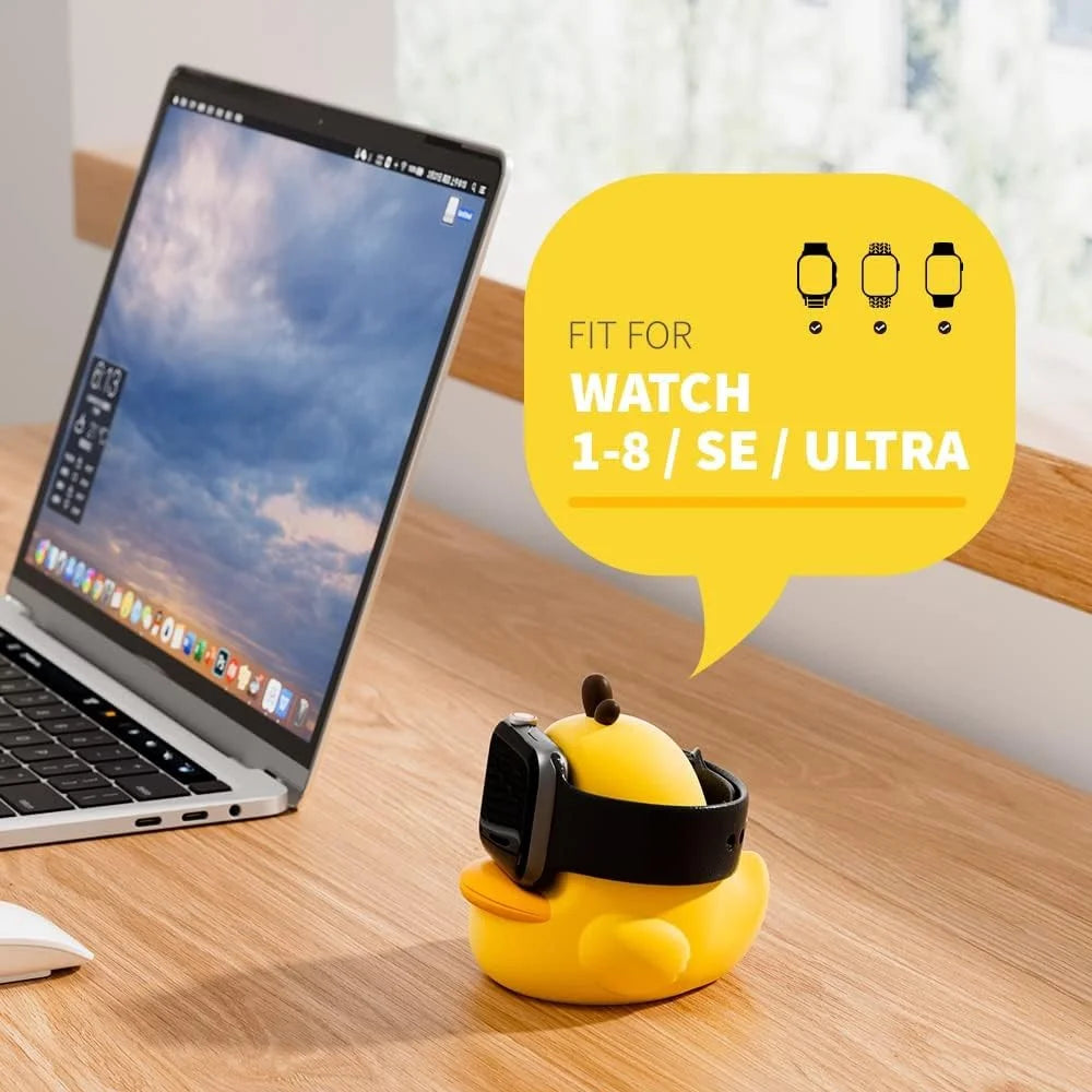 Stand Holder for Apple Watch Series Watch Charger CUTE DUCK Series Silicone Charging Dock (without Charger) - Yellow - 2