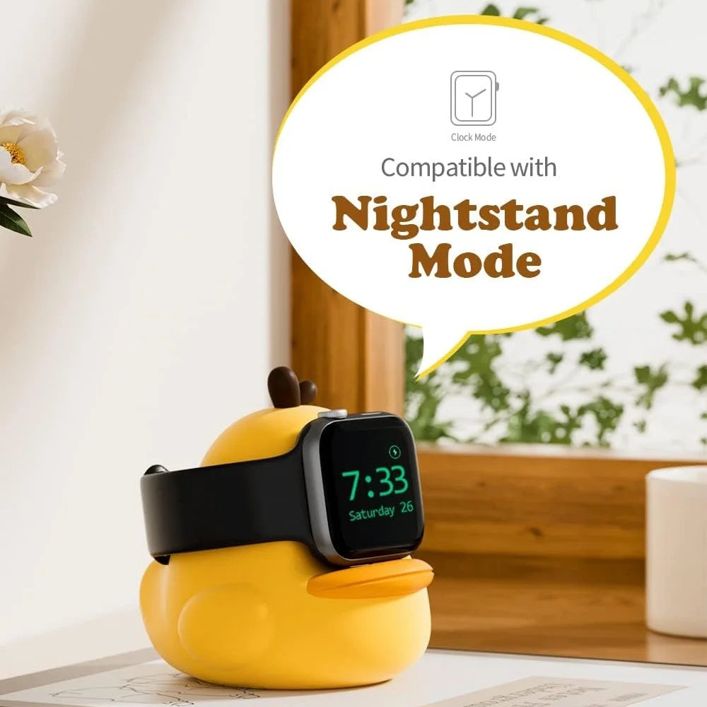 Stand Holder for Apple Watch Series Watch Charger CUTE DUCK Series Silicone Charging Dock (without Charger) - Yellow - 3