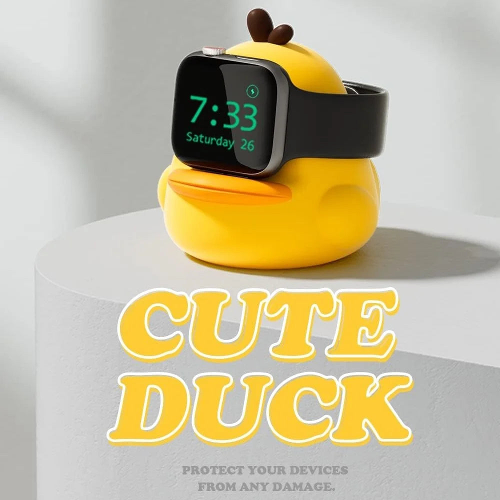 Stand Holder for Apple Watch Series Watch Charger CUTE DUCK Series Silicone Charging Dock (without Charger) - Yellow - 4