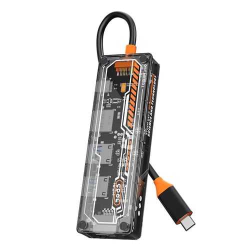 Type-C Hub Adapter to PD Type-C+HD Video Output+USB 3.0+USB 2.0+RJ45 - 1