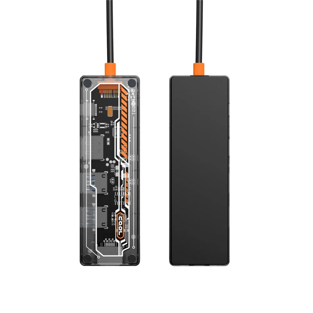 Type-C Hub Adapter to PD Type-C+HD Video Output+USB 3.0+USB 2.0+RJ45 - 2