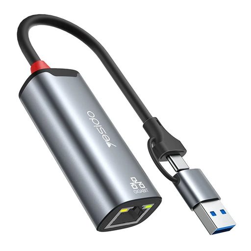 YESIDO HB26 USB+Type-C 2-in-1 Gigabit Ethernet Converter for PC / Mobile Phone / Tablet - 1