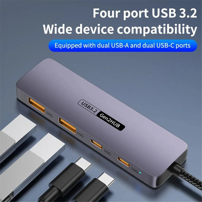 T-508 4-in-1 Type-C Docking Station for Notebook, Tablet, Smartphone Splitter Converter USB 3.2 Hub - 3