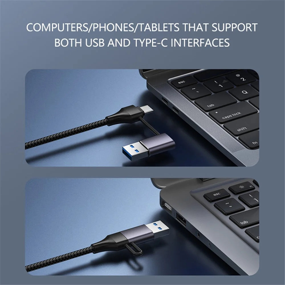 T202 For Lenovo Huawei Xiaomi Laptop Tablet USB+Type-C 3.0 Data Hub to USB 3.0+3xUSB 2.0 Ports - 2