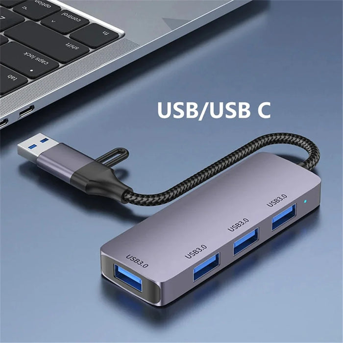 T203 USB+Type-C 3.0 Converter Hub 5Gbps USB 3.0 Data Transfer Adapter for Laptop Tablet - 2