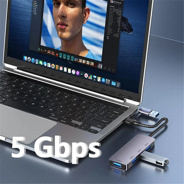 T203 USB+Type-C 3.0 Converter Hub 5Gbps USB 3.0 Data Transfer Adapter for Laptop Tablet - 4