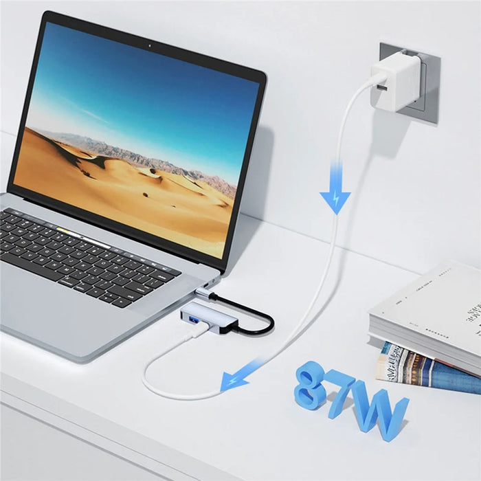 2122 Laptop Expansion Type-C to USB3.0+HD+PD Hub Splitter Multi-Functional Docking Station - 5