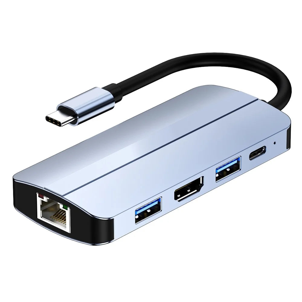 2109 5-in-1 Docking Station Type-C to HDTV+USB3.0 / 2.0+HUB+LAN+PD Adapter - 1