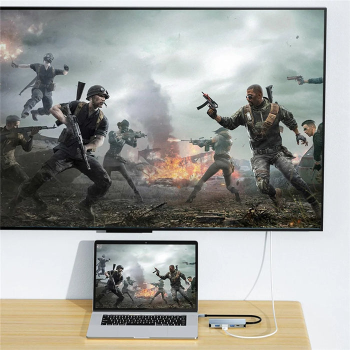 2109 5-in-1 Docking Station Type-C to HDTV+USB3.0 / 2.0+HUB+LAN+PD Adapter - 4