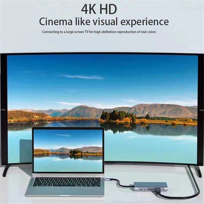 2110 11-in-1 Type-C Docking Station 4K*2K@30Hz Multi-Port Hub USB Data Reading Card Slots Adapter - 4