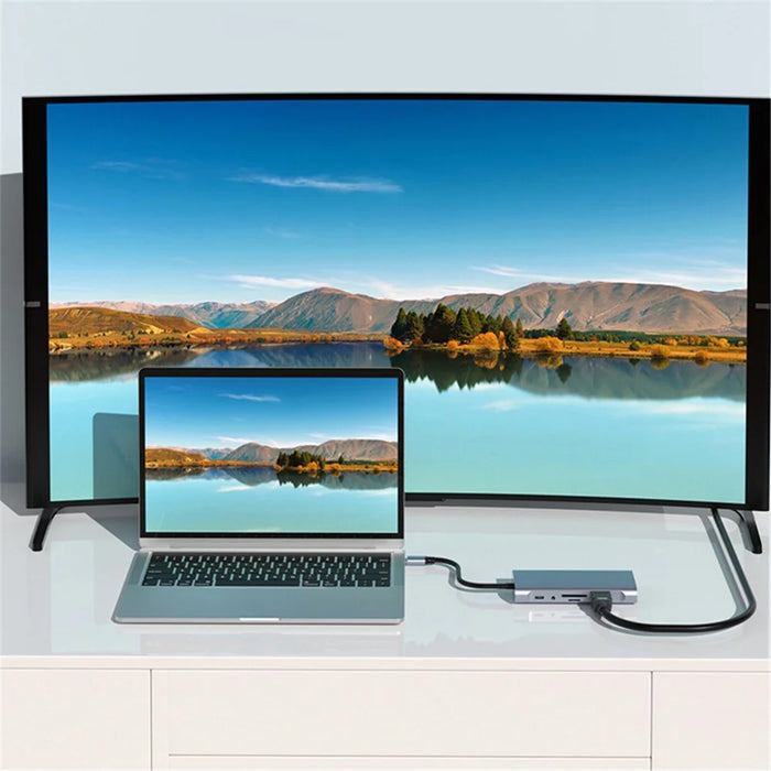 2110 11-in-1 Type-C Docking Station 4K*2K@30Hz Multi-Port Hub USB Data Reading Card Slots Adapter - 6