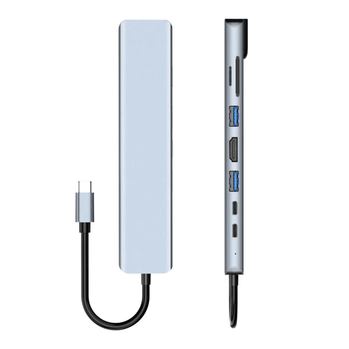 2017L Type-C to Type-Cx2+USB2.0+HD+USB3.0+TF / SD+Network Card 100Mbps USB Hub Laptop Phone Docking Station - 6