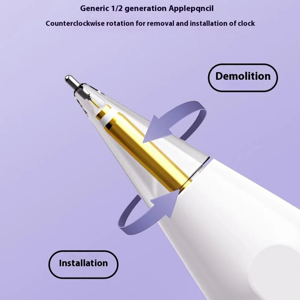 For Apple Pencil (2nd Generation) / Pencil (1st Generation) / Pencil (USB-C) Replacement Tips Tablet Pen Tips - Fine Point / Transparent - 3