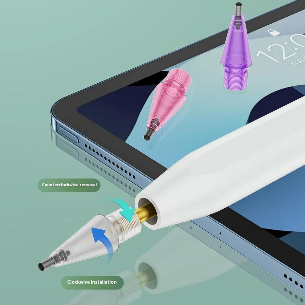 For Apple Pencil (2nd Generation) / Pencil (1st Generation) / Pencil (USB-C) / Pencil Pro Tips 2B Damping Silent - Fine Point / Transparent Yellow - 2