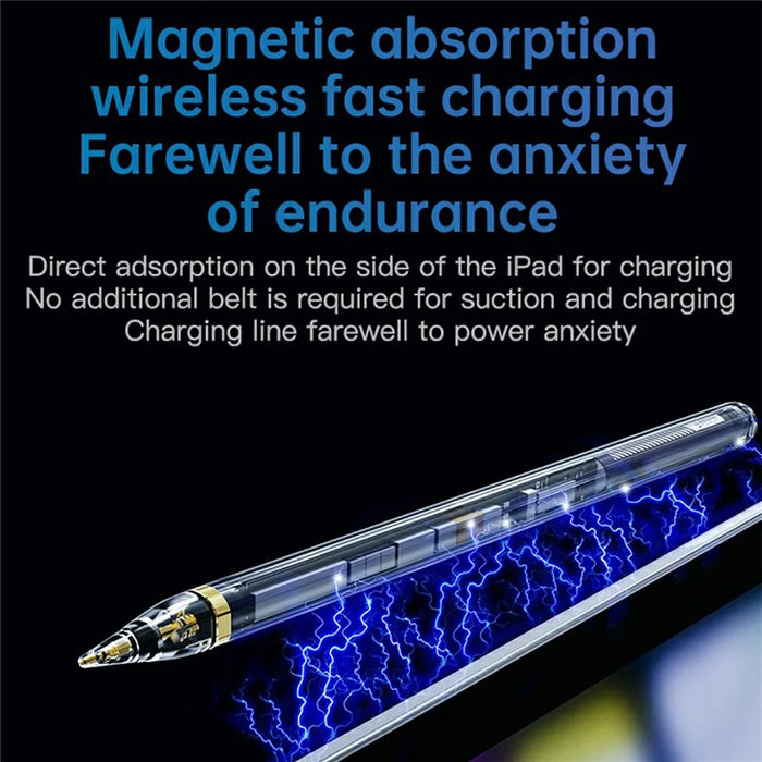 10pro Transparent Active Capacitive Pen Tilt Sensitivity and Palm Rejection Stylus for iPad (Wireless Charging) - 4
