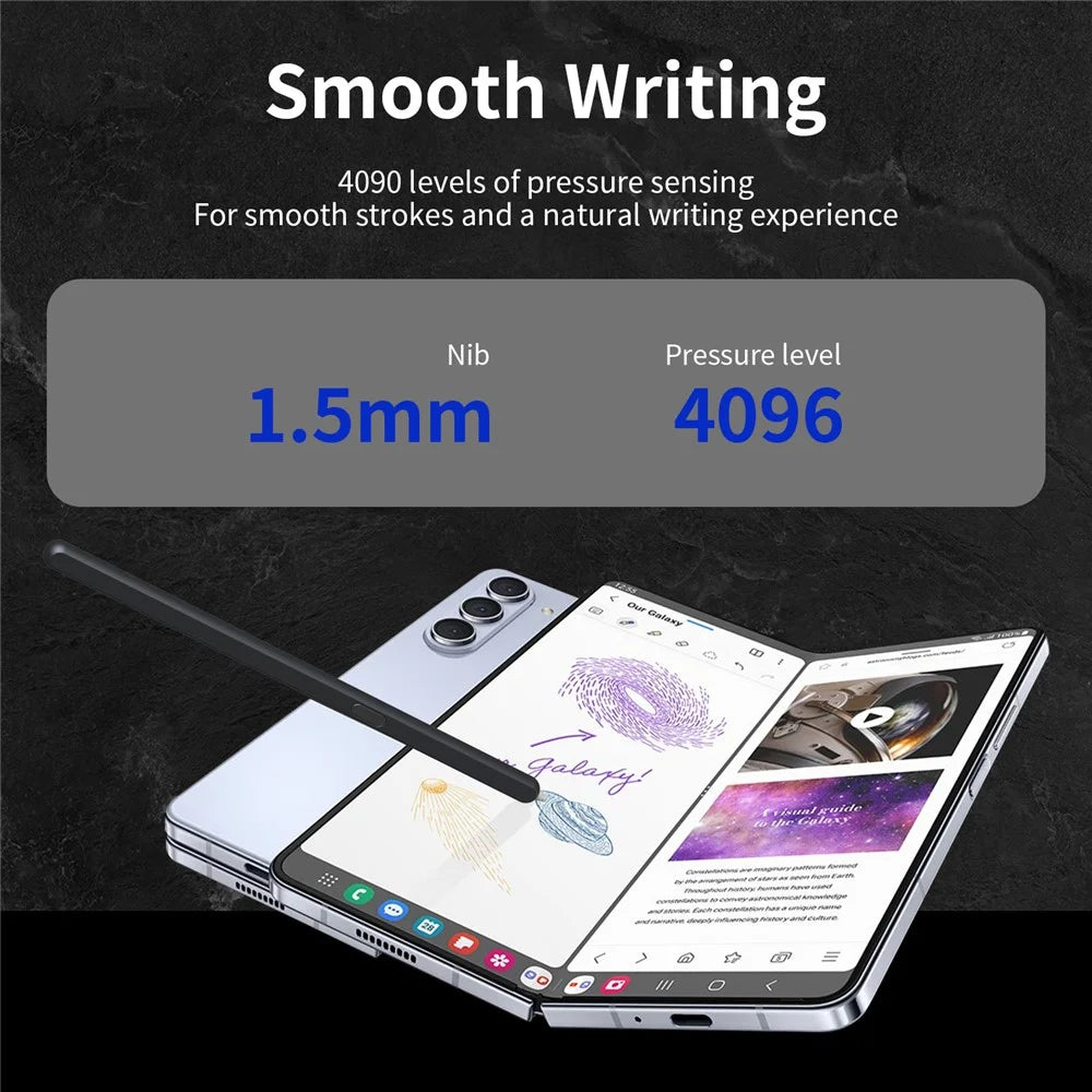 For Samsung Galaxy Z Fold6 5G / Z Fold5 5G / Z Fold4 5G / Z Fold3 5G Electromagnetic Pen Stylus with Pen Slot - Black - 2