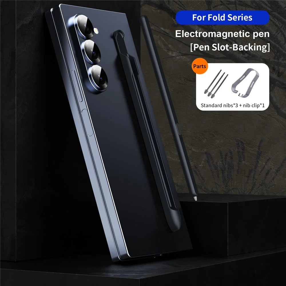 For Samsung Galaxy Z Fold6 5G / Z Fold5 5G / Z Fold4 5G / Z Fold3 5G Electromagnetic Pen Stylus with Pen Slot - Black - 7