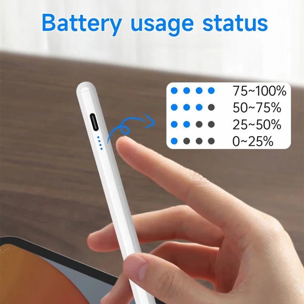 Universal Capacitive Stylus with 4-LED Battery Indicator for iOS and Android Devices - 5