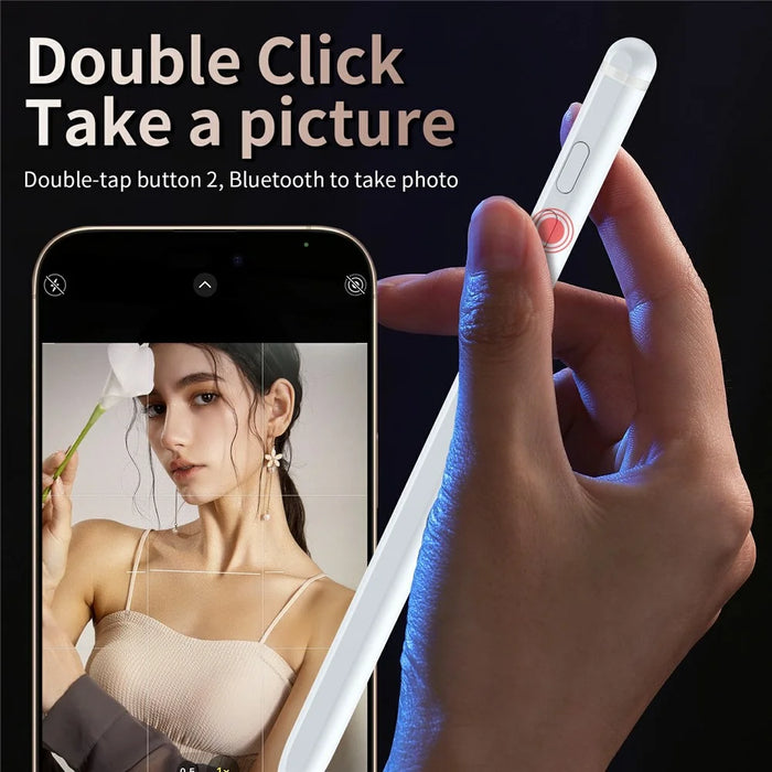Tablet Phone Stylus Precise Writing Rechargeable Capacitive Pen - White - 6