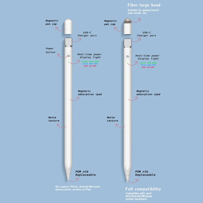 P7-C Universal Active Stylus for Ipad / Huawei / Xiaomi / Microsoft Tablets Capacitive Touchscreen Pen - 4
